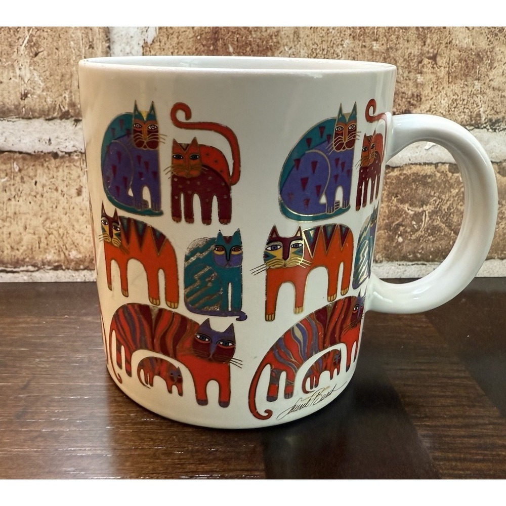 Vintage  Laurel Burch Fantastic Felines Japan Coffee‎ 12 Oz Tea Mug 1988